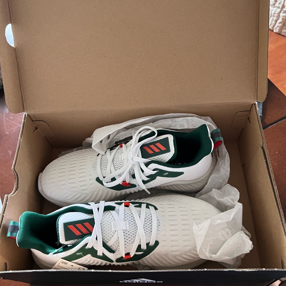 Alphabounce adidas U Miami Hurricanes running shoes size US Womens 8 Mens 6.5